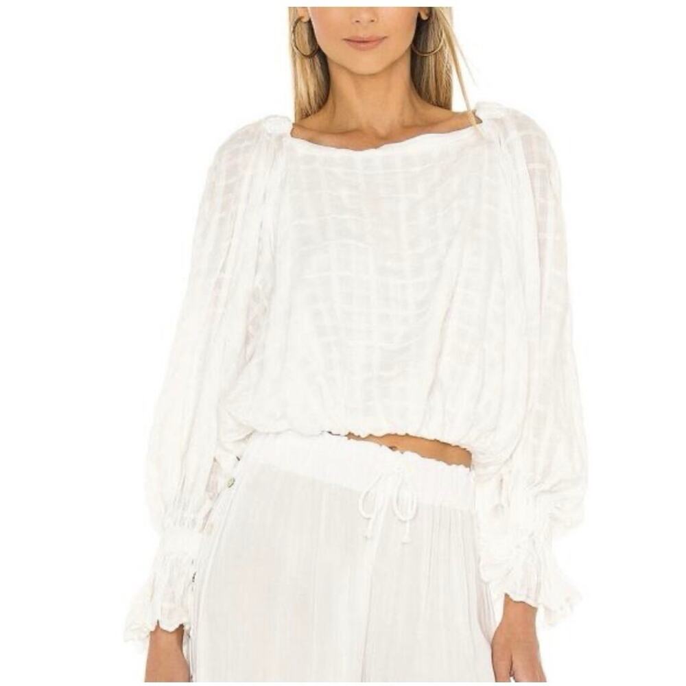 Free People kylie boho white top new small 11-4983